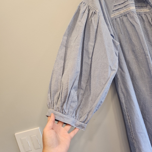 La Cera NWT Chambray Button Up Nightgown Comfort Wear XL 100% Cotton - Picture 4 of 9